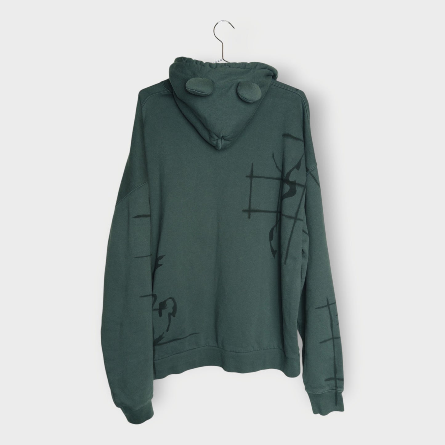 Printed Bear Ear Hoodie