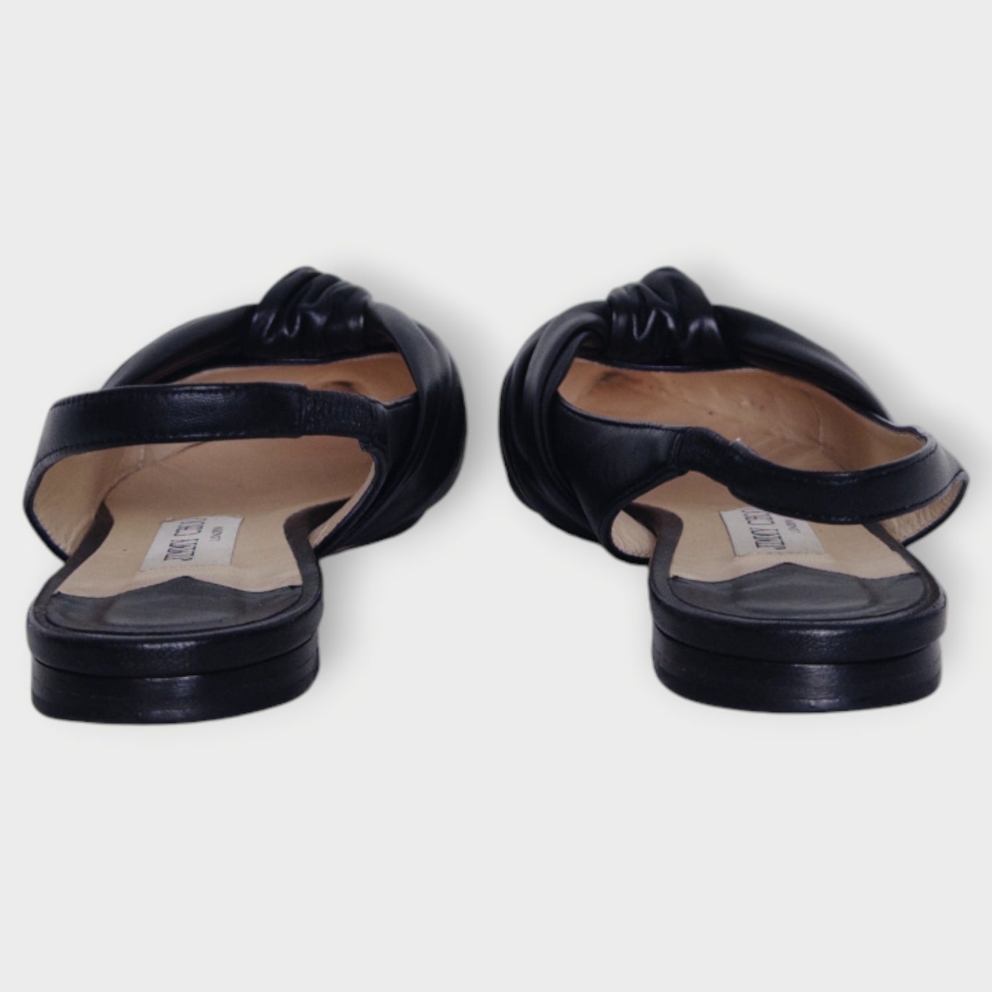 Leather Bow Pointed Toe Slingbacks