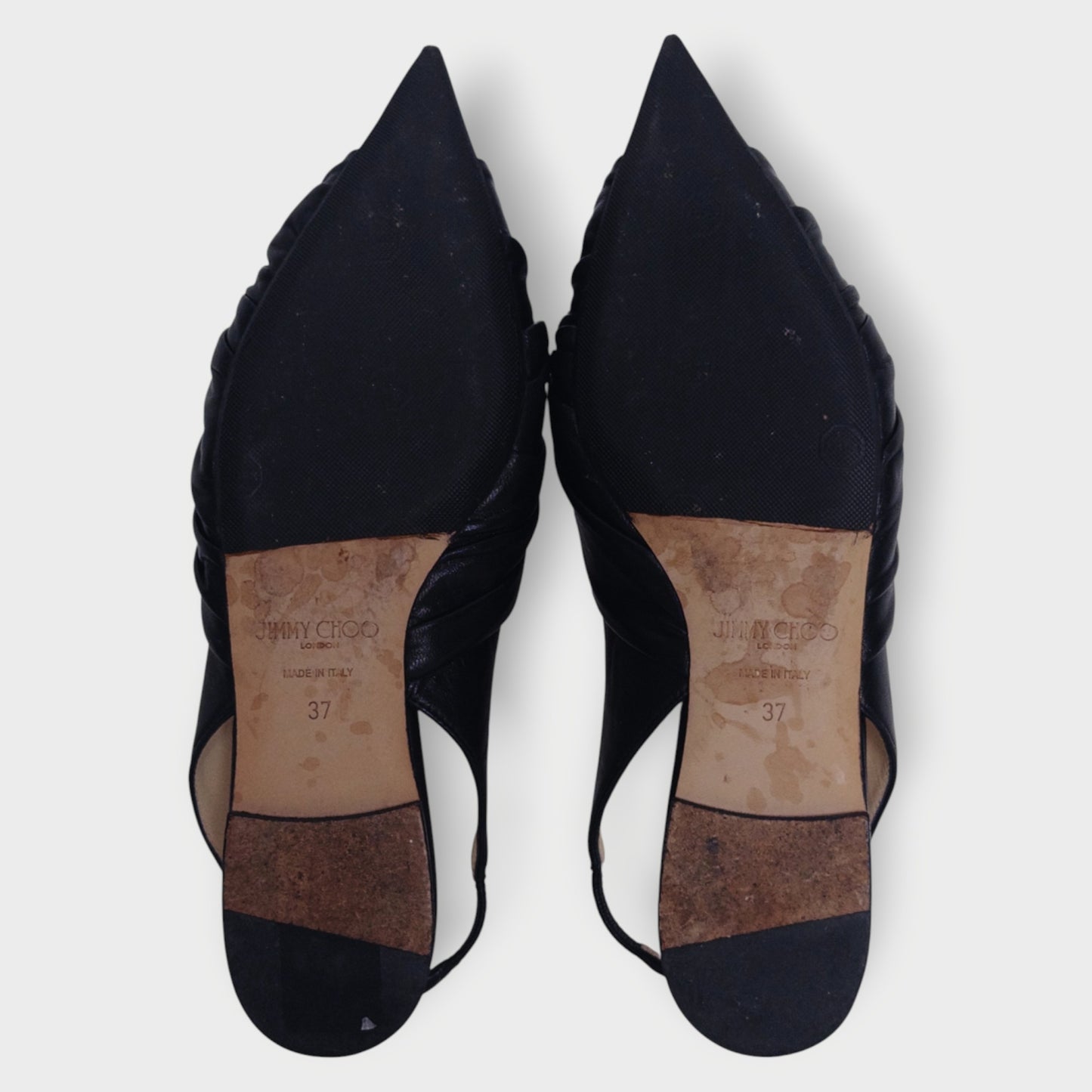 Leather Bow Pointed Toe Slingbacks
