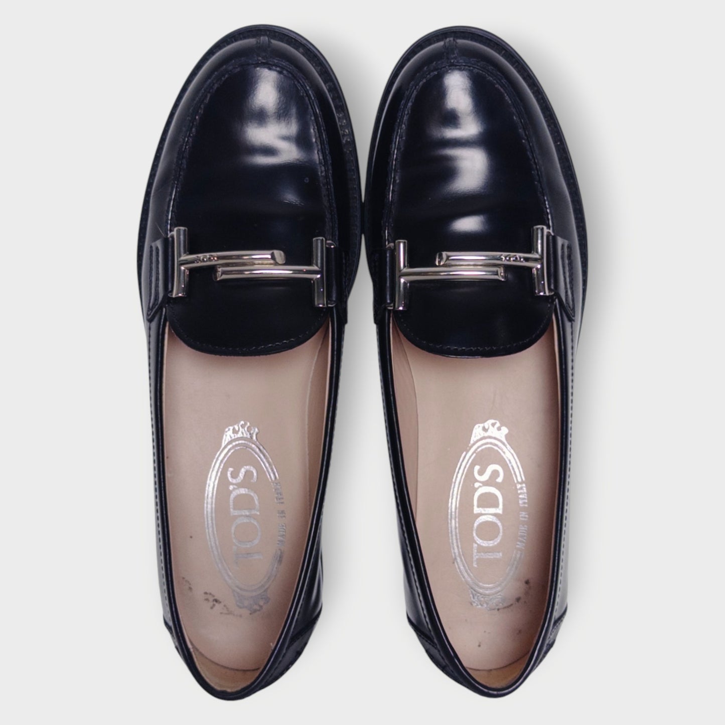 Leather & Silver Hardware Loafers