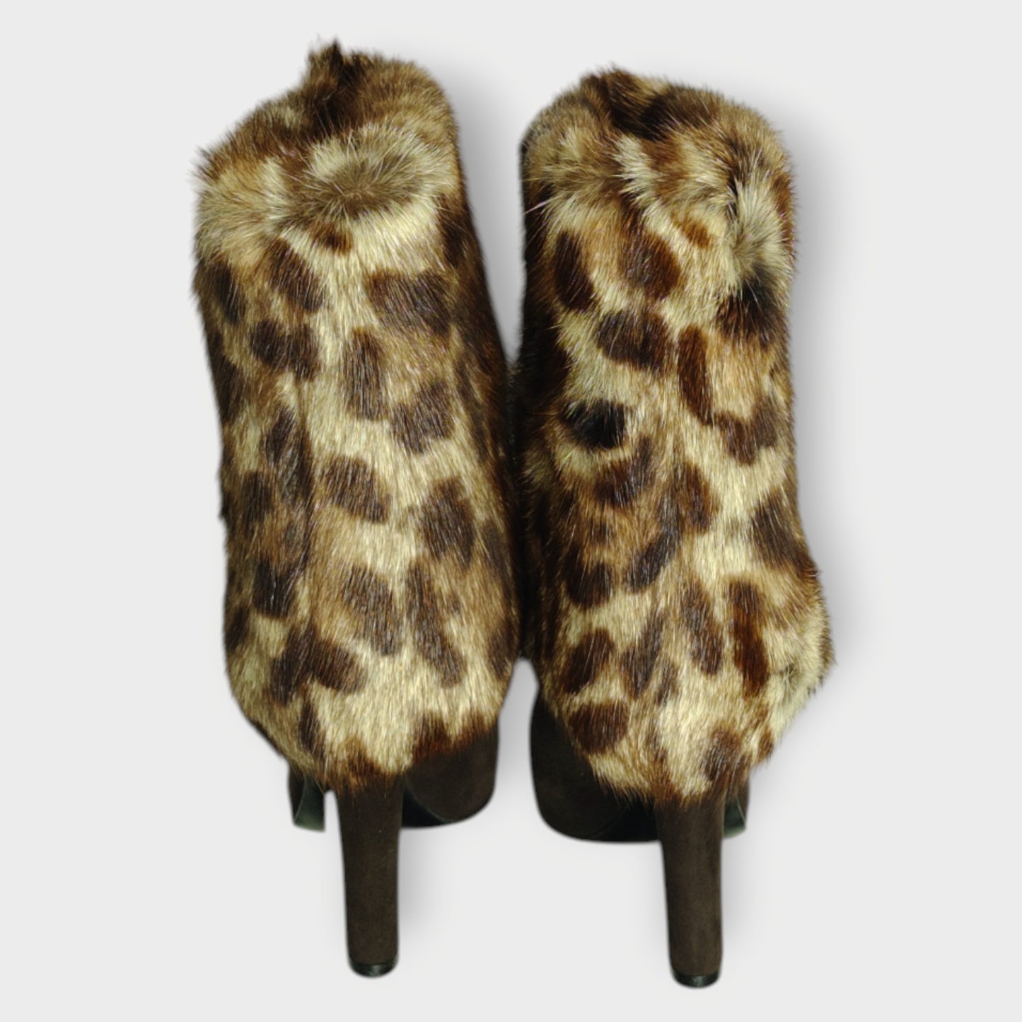 Leopard Fur Trim Boots