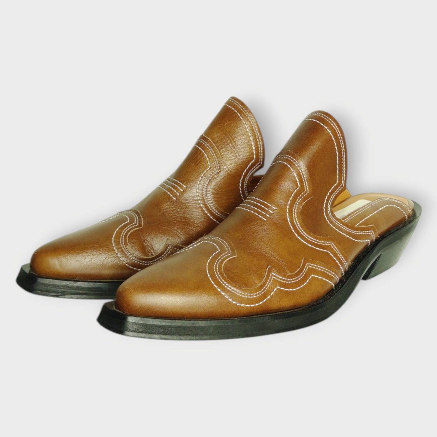 Leather Western Mules