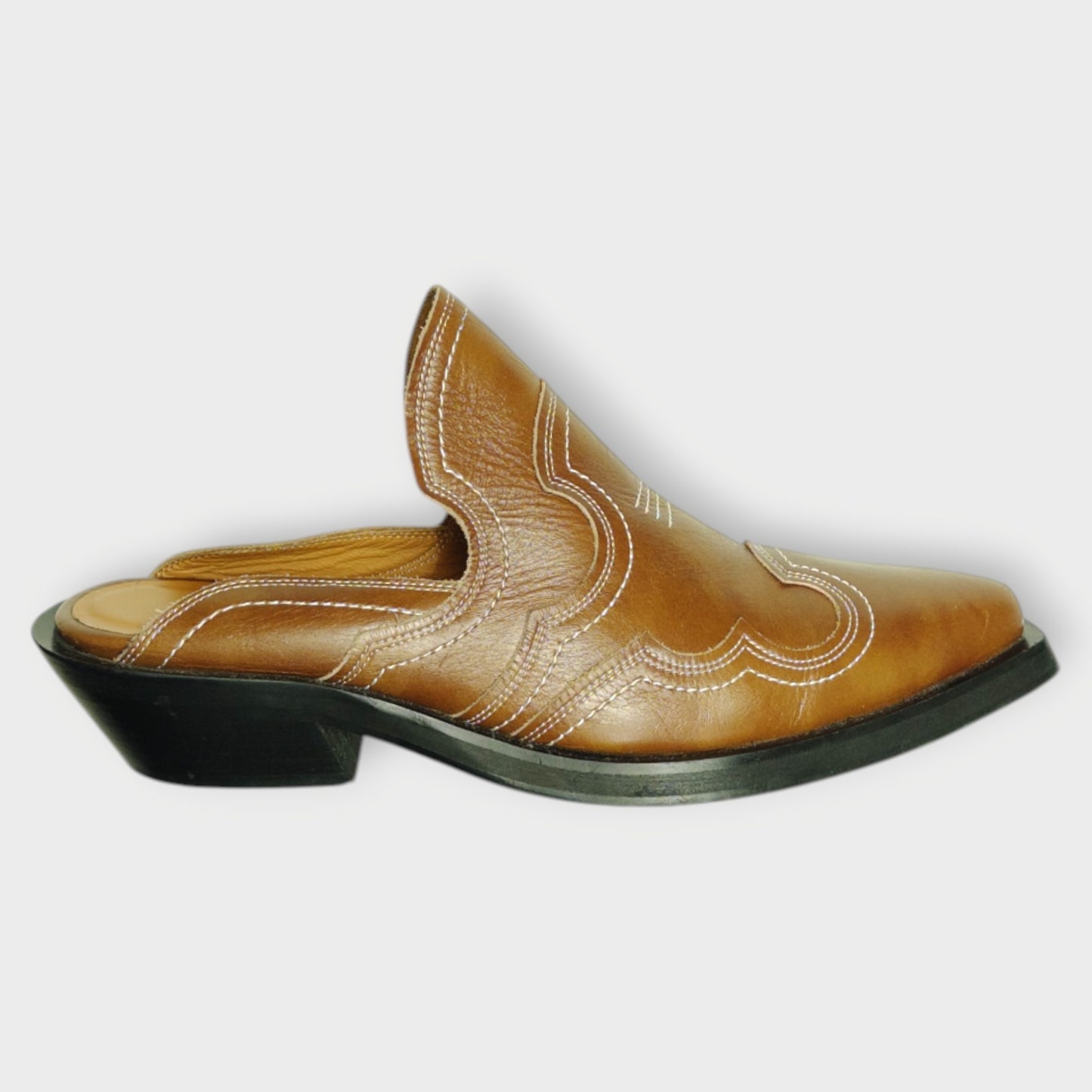Leather Western Mules