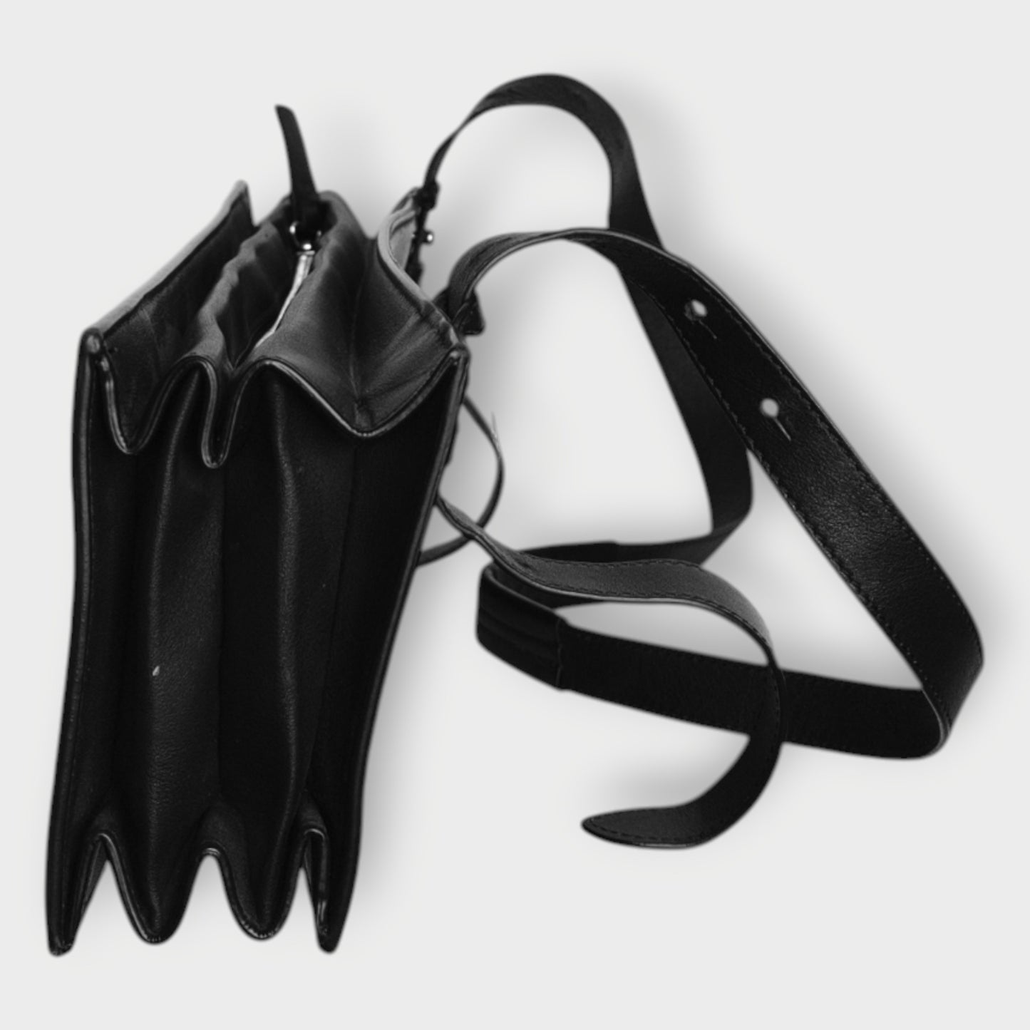 Leather Accordion Crossbody Bag