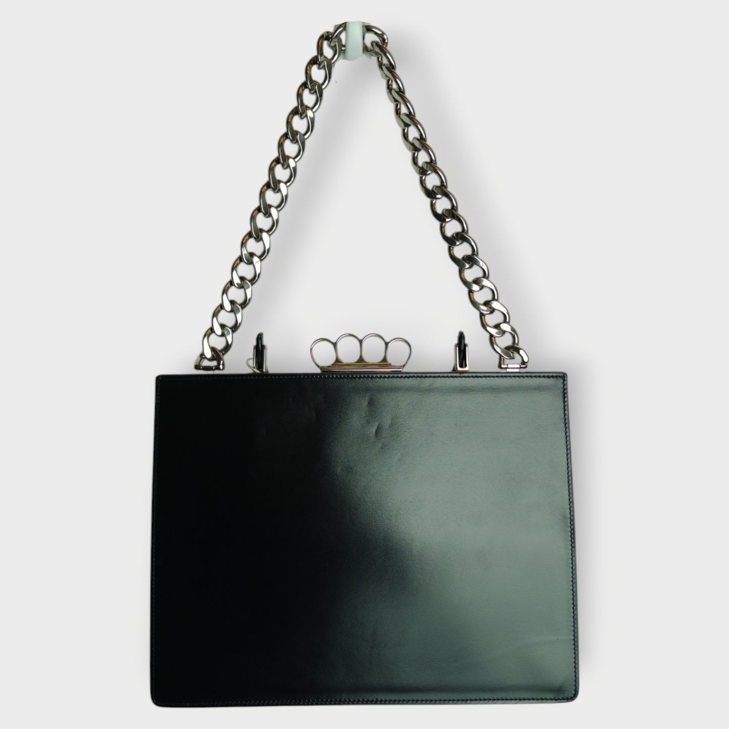 Leather Four Ring Frame Bag