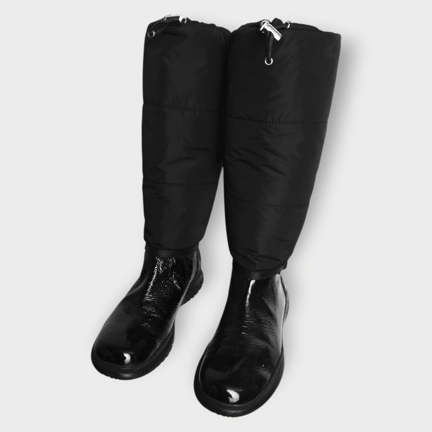 Patent Leather & Nylon Toggle Boots