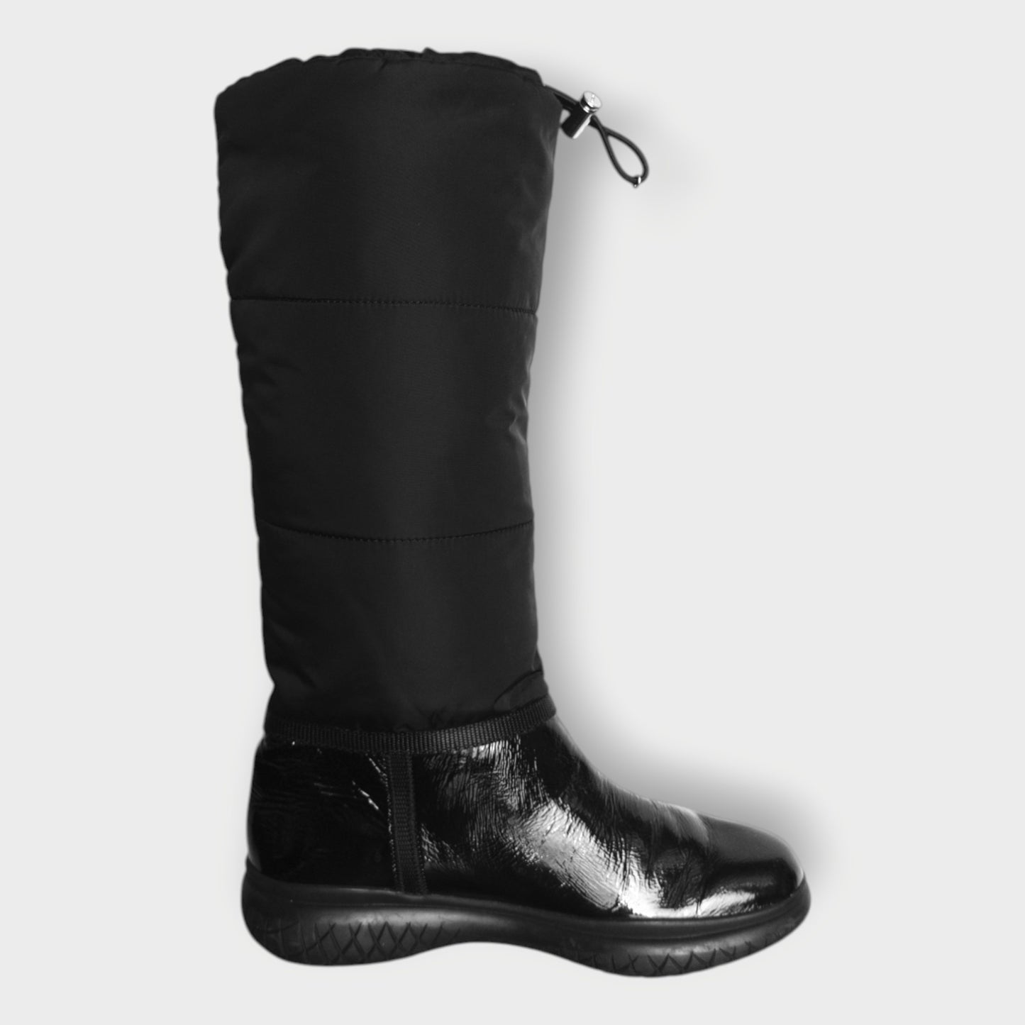 Patent Leather & Nylon Toggle Boots