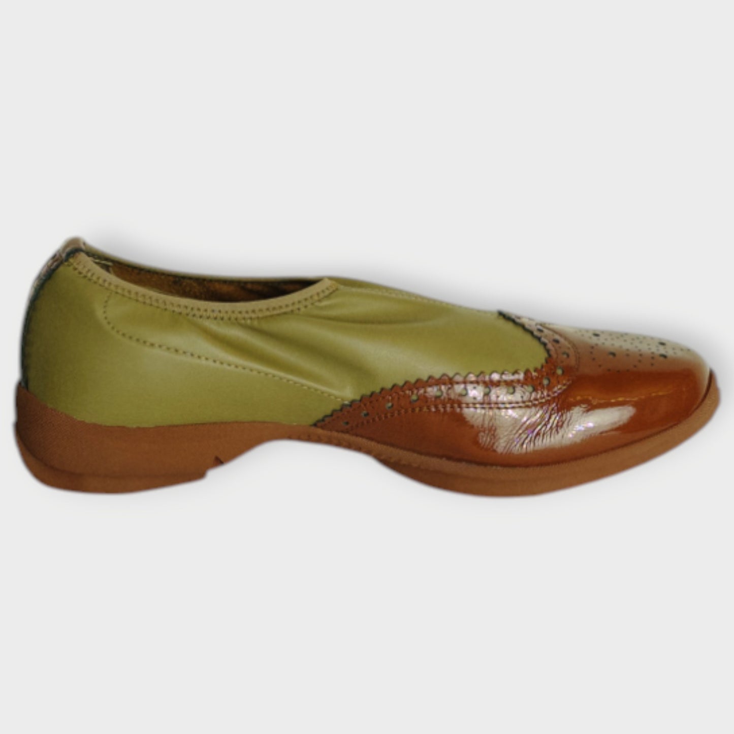 Leather Slip On Brogues