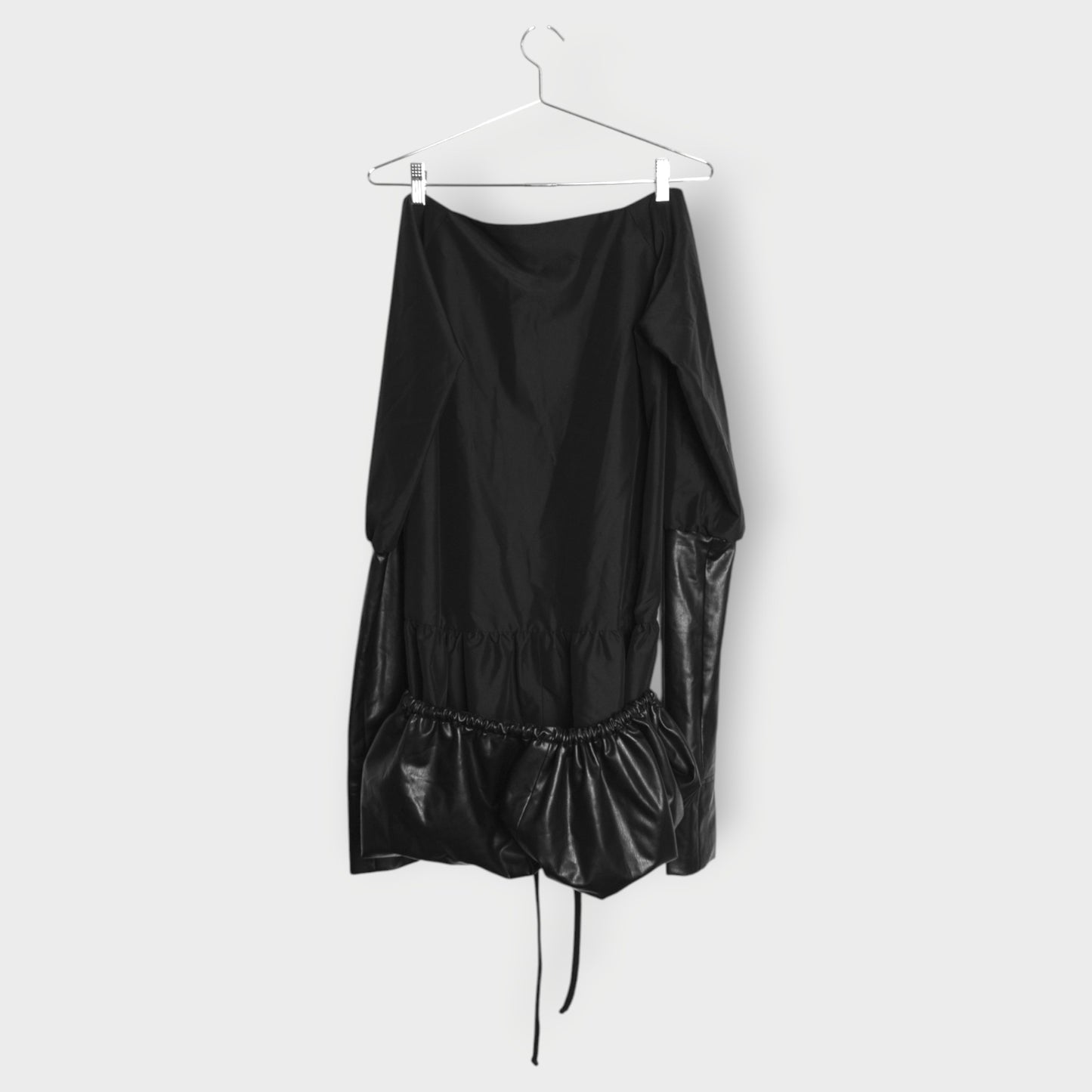 Taffeta & Leather Bubble Dress