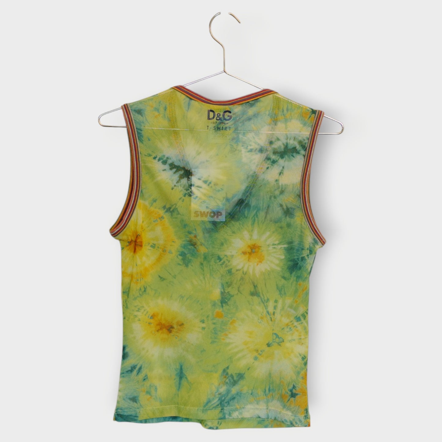 Tie Dye Mesh V-Neck Top