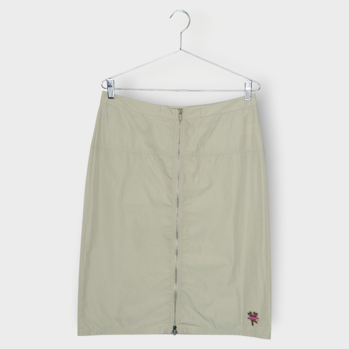 Nylon Zip Down Pencil Skirt