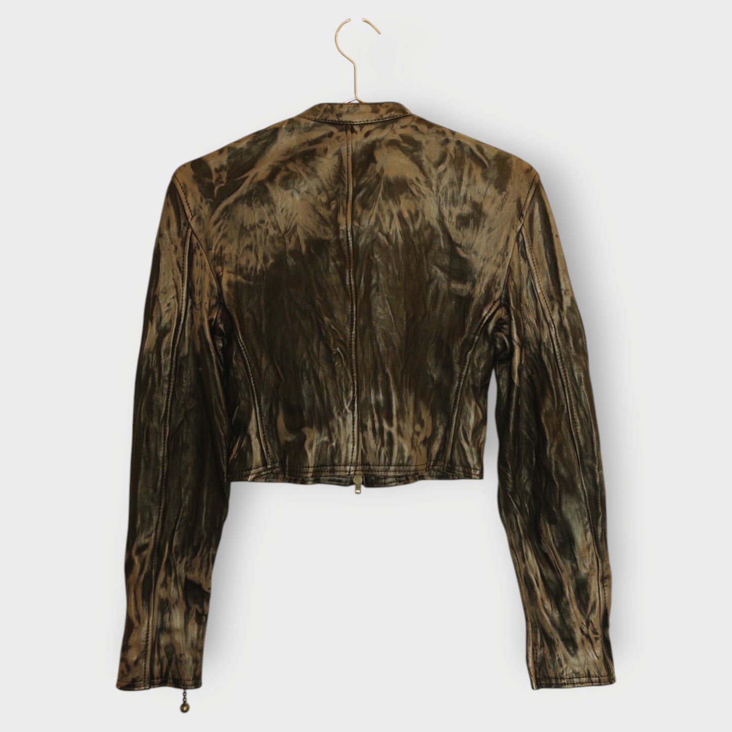 Leather Fitted Cropped Jacket