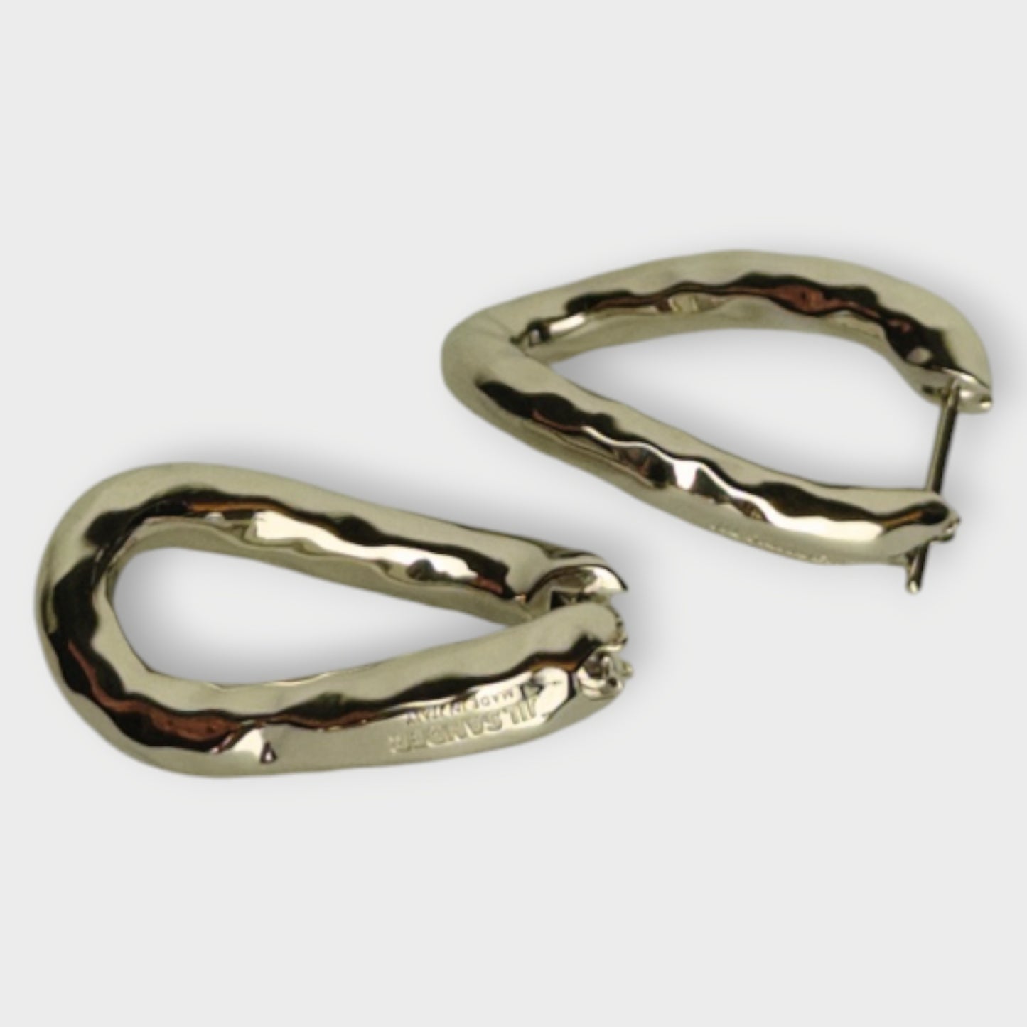 Silver Organic Oval Hoop Earrings