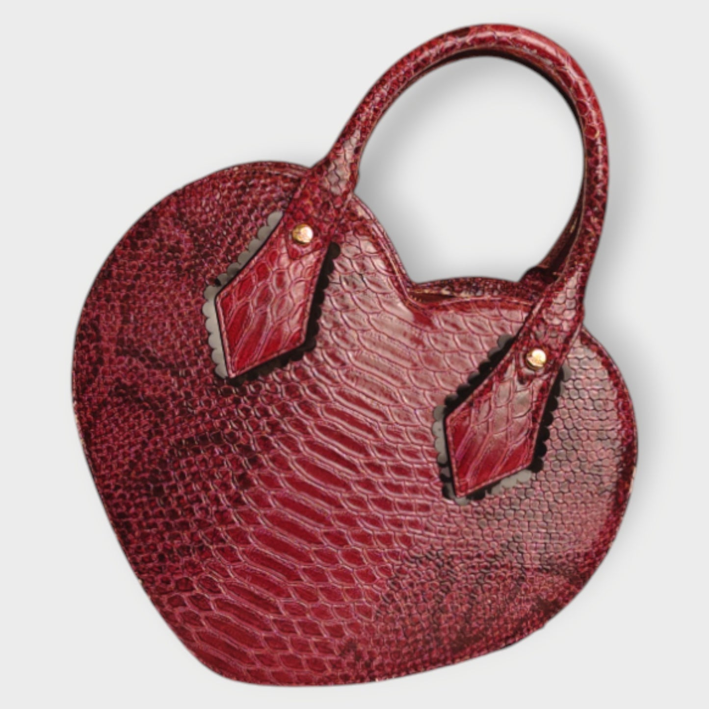 Faux Snake Chancery Heart Bag