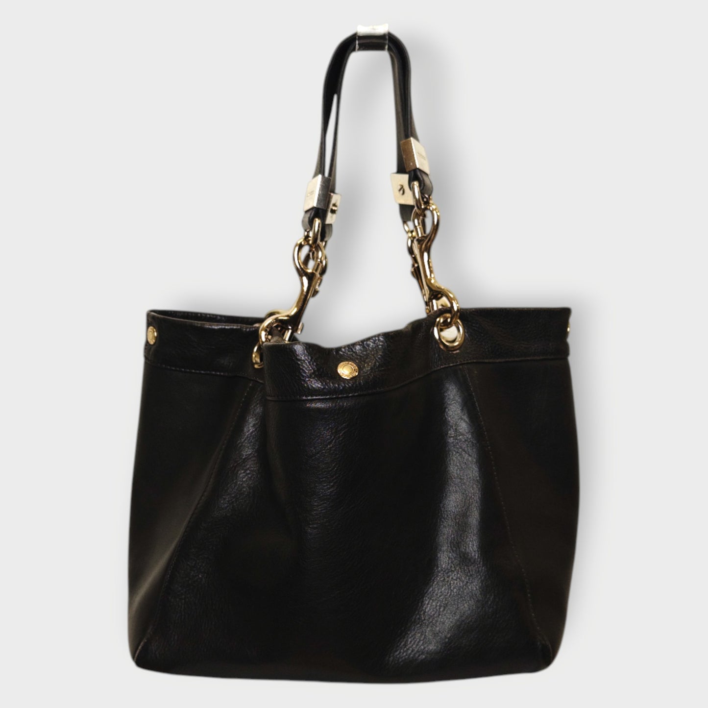 Leather & Silver Hardware Slouch Bag