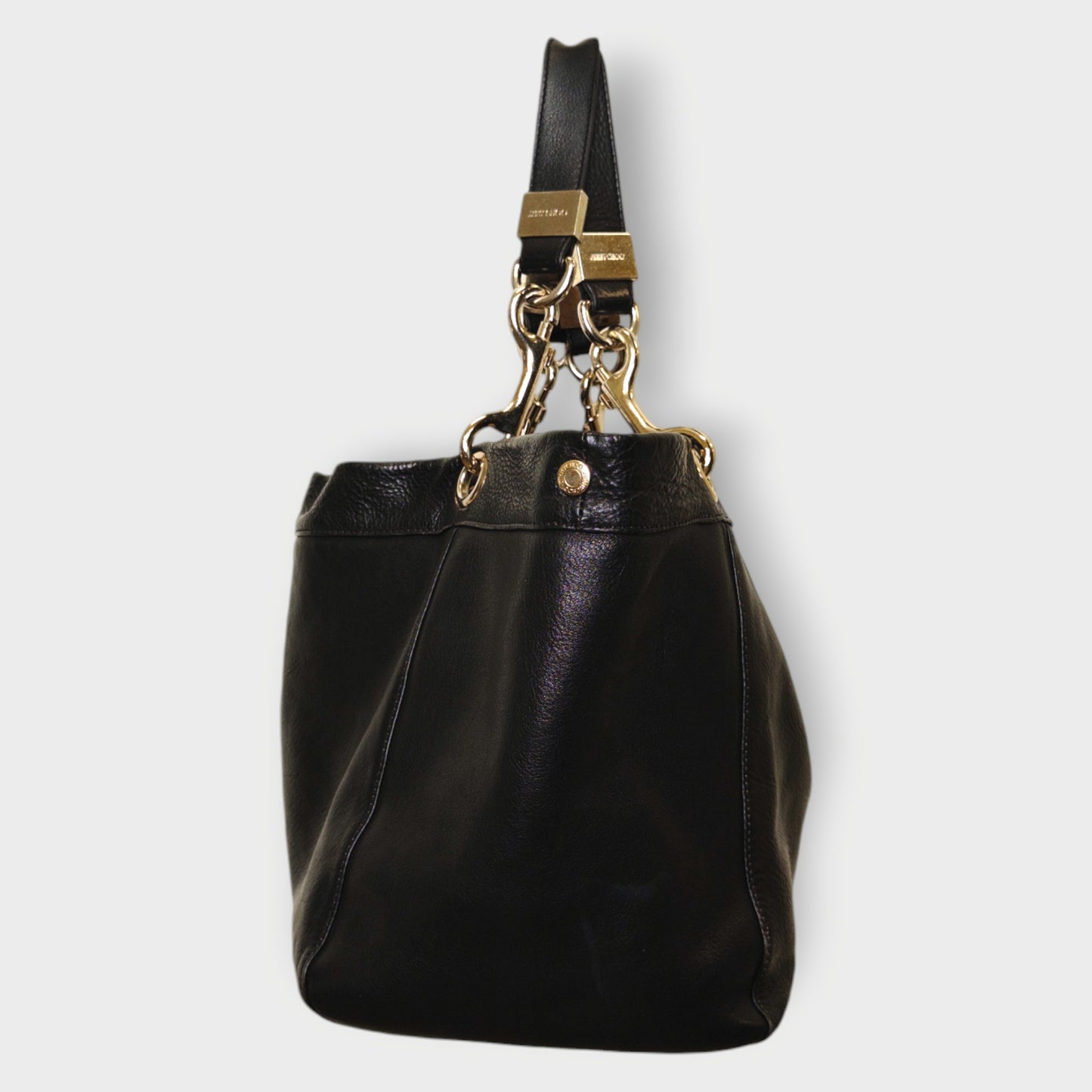Leather & Silver Hardware Slouch Bag