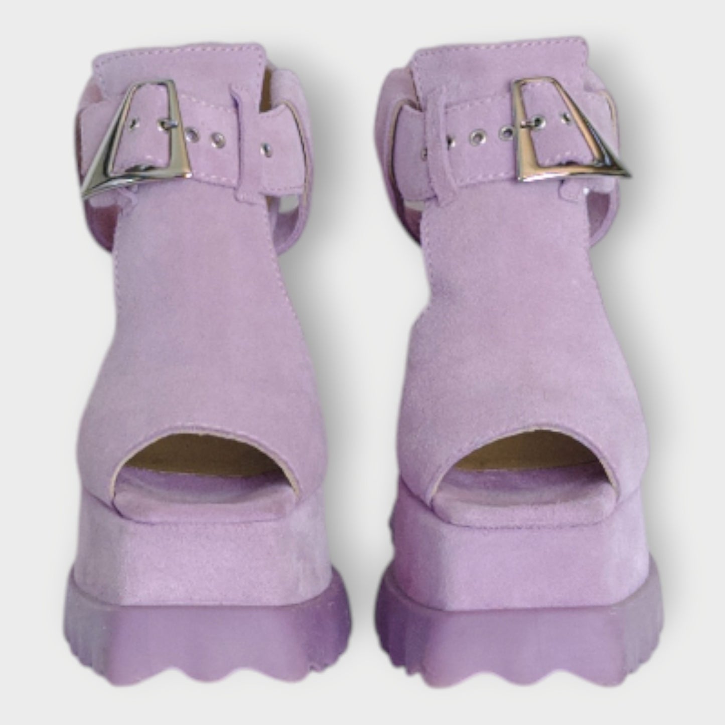 Suede T-Strap Daisy Platforms