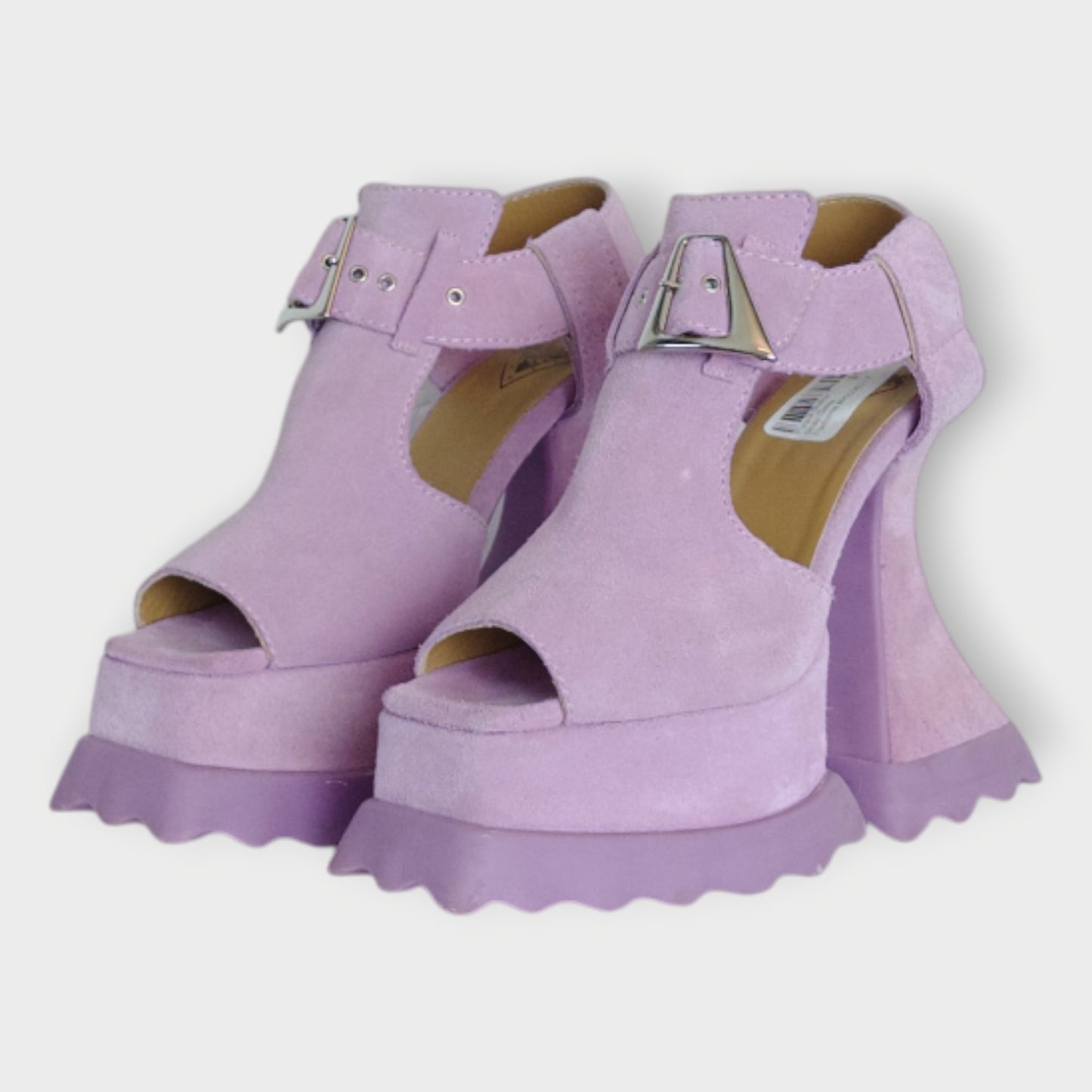 Suede T-Strap Daisy Platforms