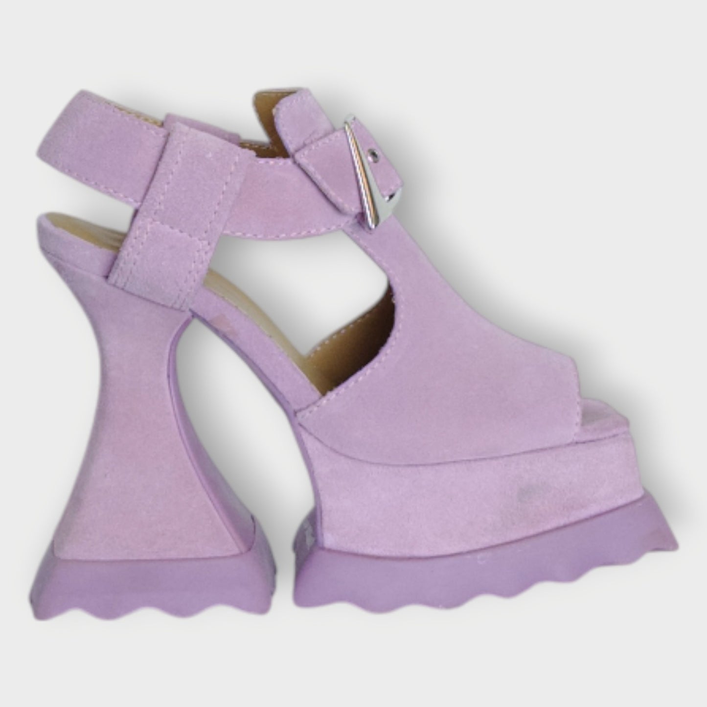 Suede T-Strap Daisy Platforms