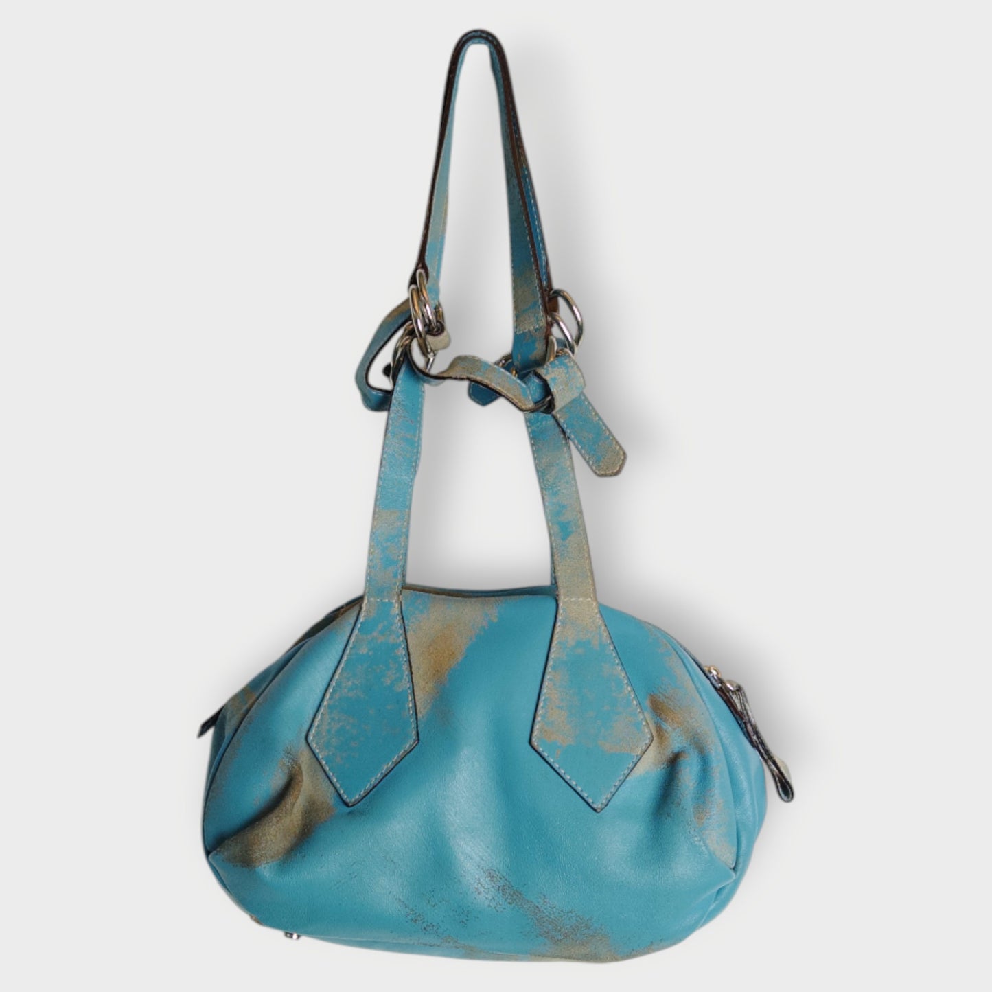 Distressed Leather Bowling Bag