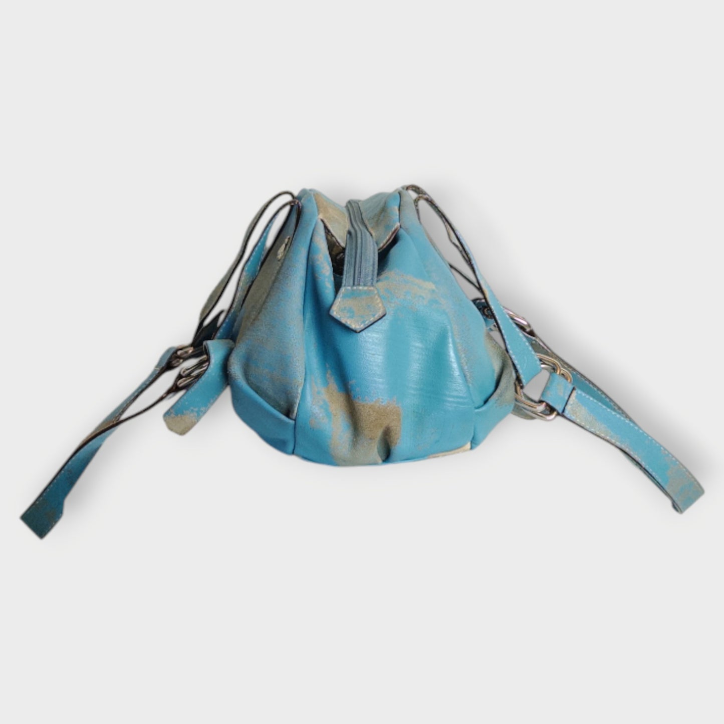Distressed Leather Bowling Bag