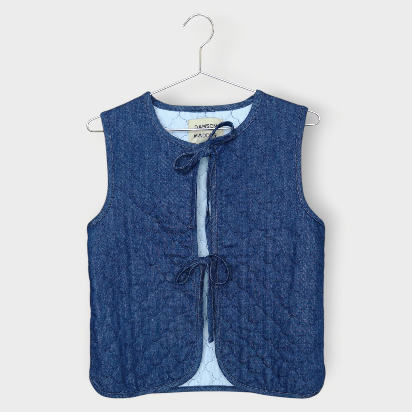 Denim Quilted Tie Vest