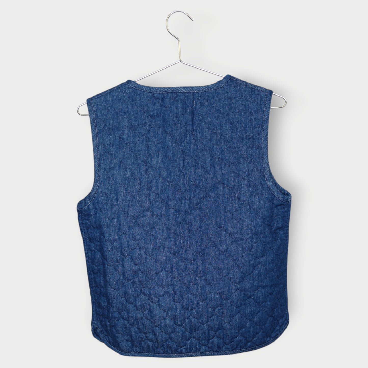 Denim Quilted Tie Vest