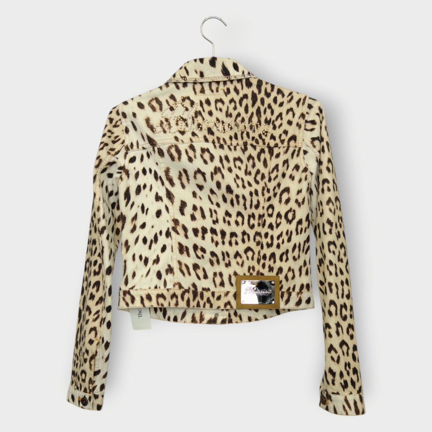 Leopard Diamonte Denim Jacket