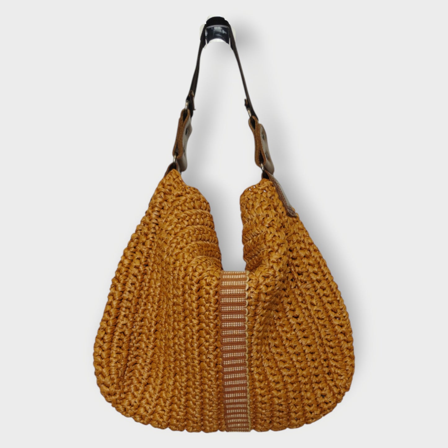 Straw Leather Canvas Strap Bag