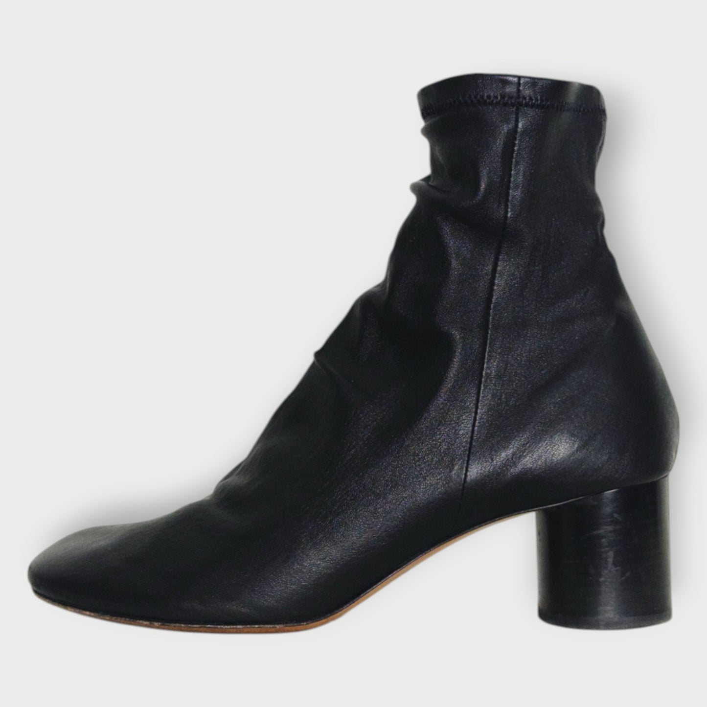 Scrunch Leather Laeden Sock Boot