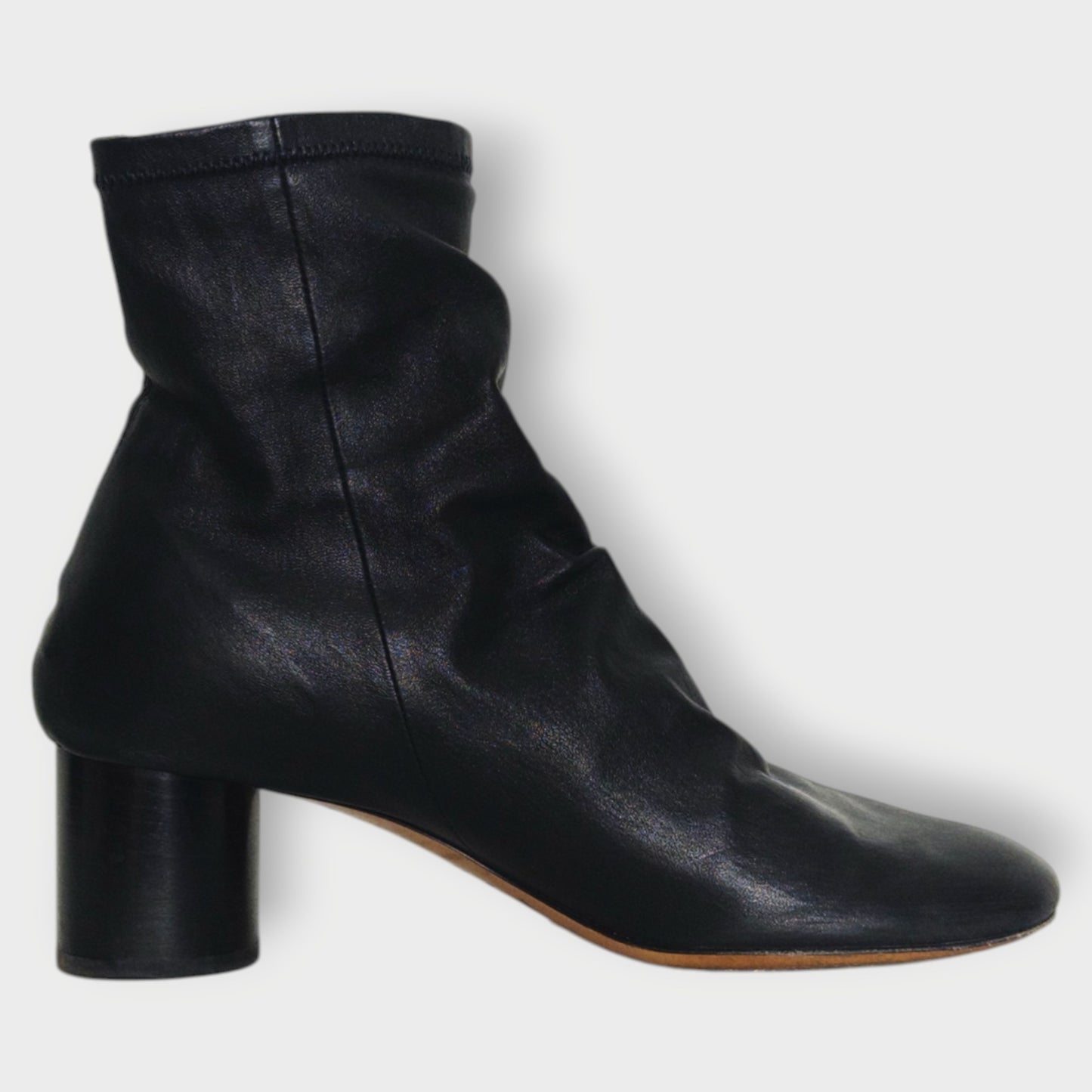 Scrunch Leather Laeden Sock Boot