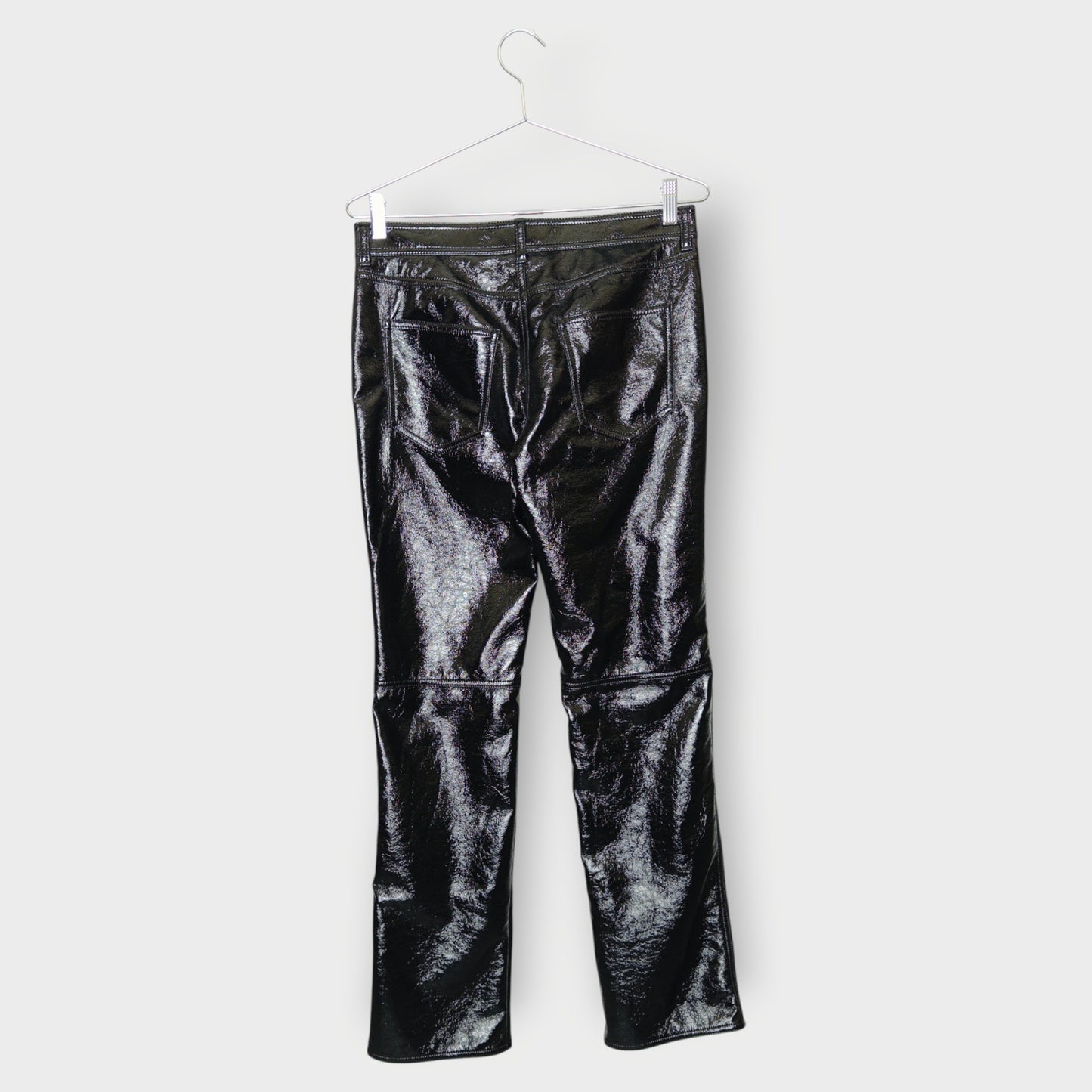 Shiny Button Up Straight Leg