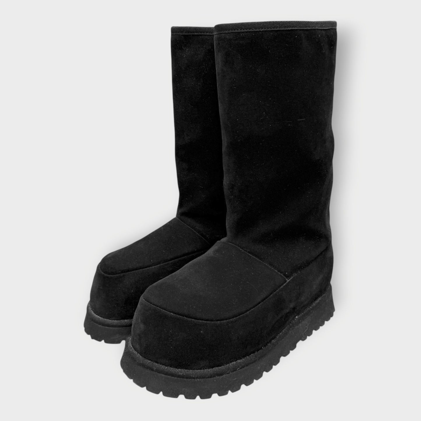 Suede Shearling Platform Boots