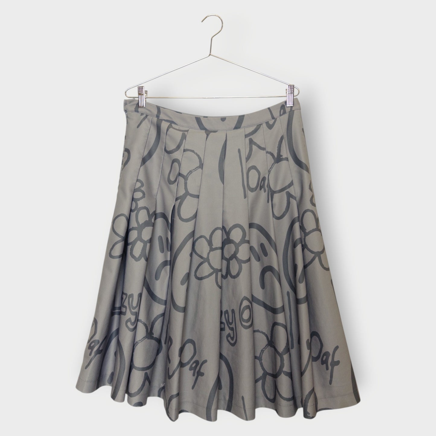 Happy Sad Pleated Midi Skirt
