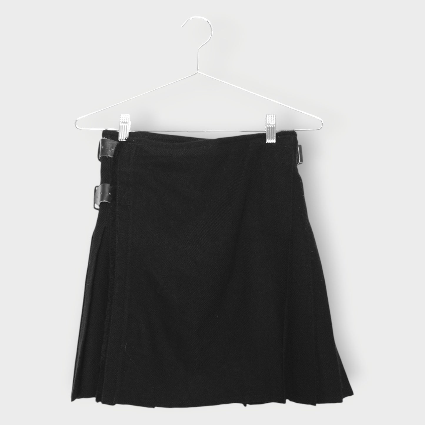 Pleated Knit Mini Skirt