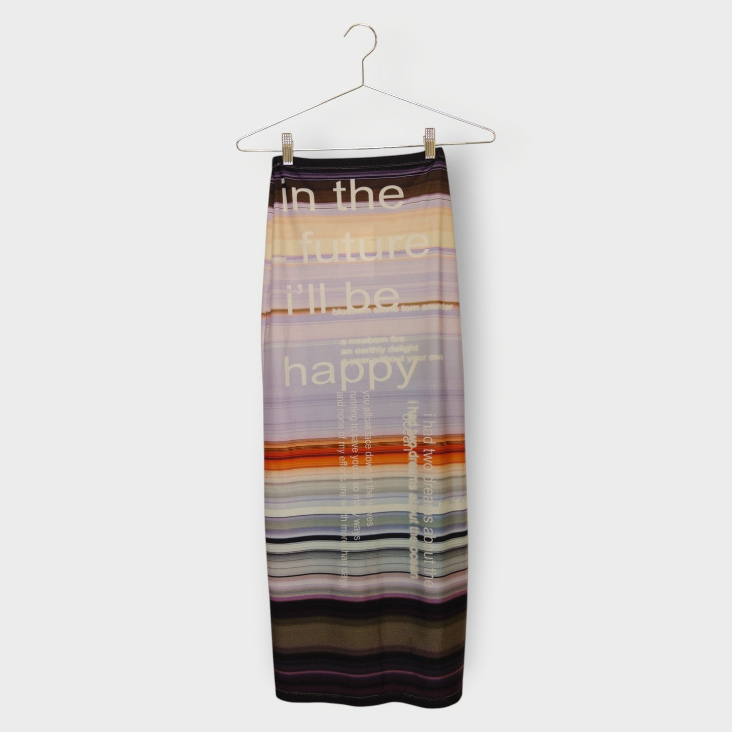 Gradient Nylon Text Midi Skirt