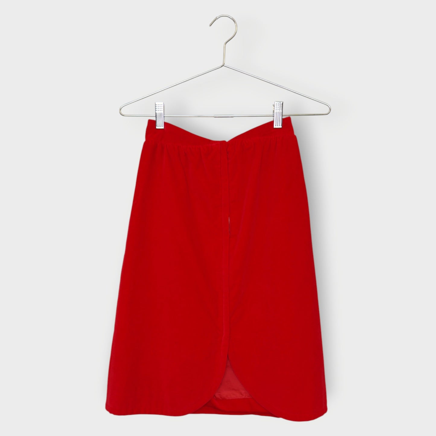 Cotton Velvet Rounded Split Midi