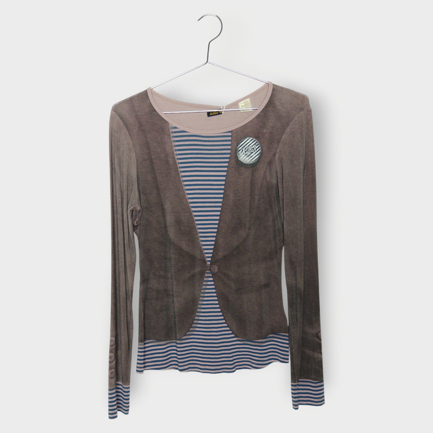 Stripe & Jacket Print Skivvy