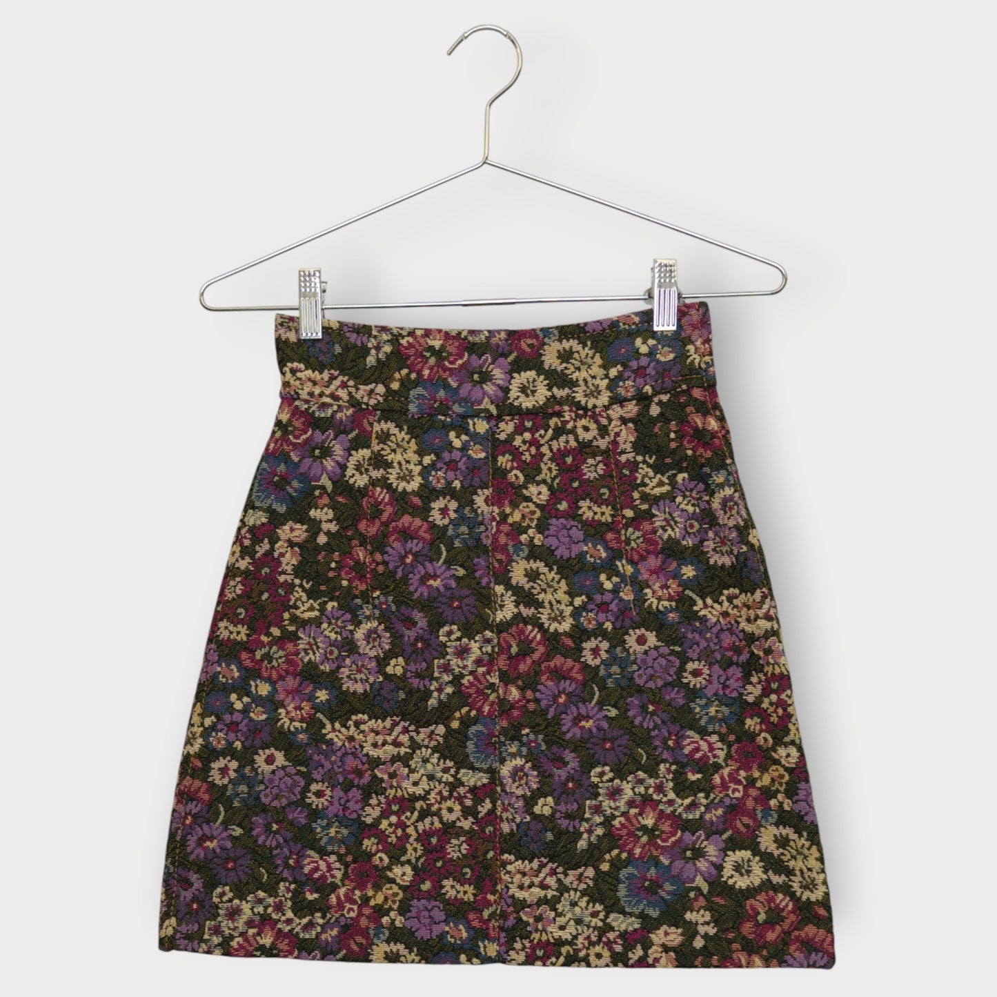 Floral Brocade High Waisted Mini