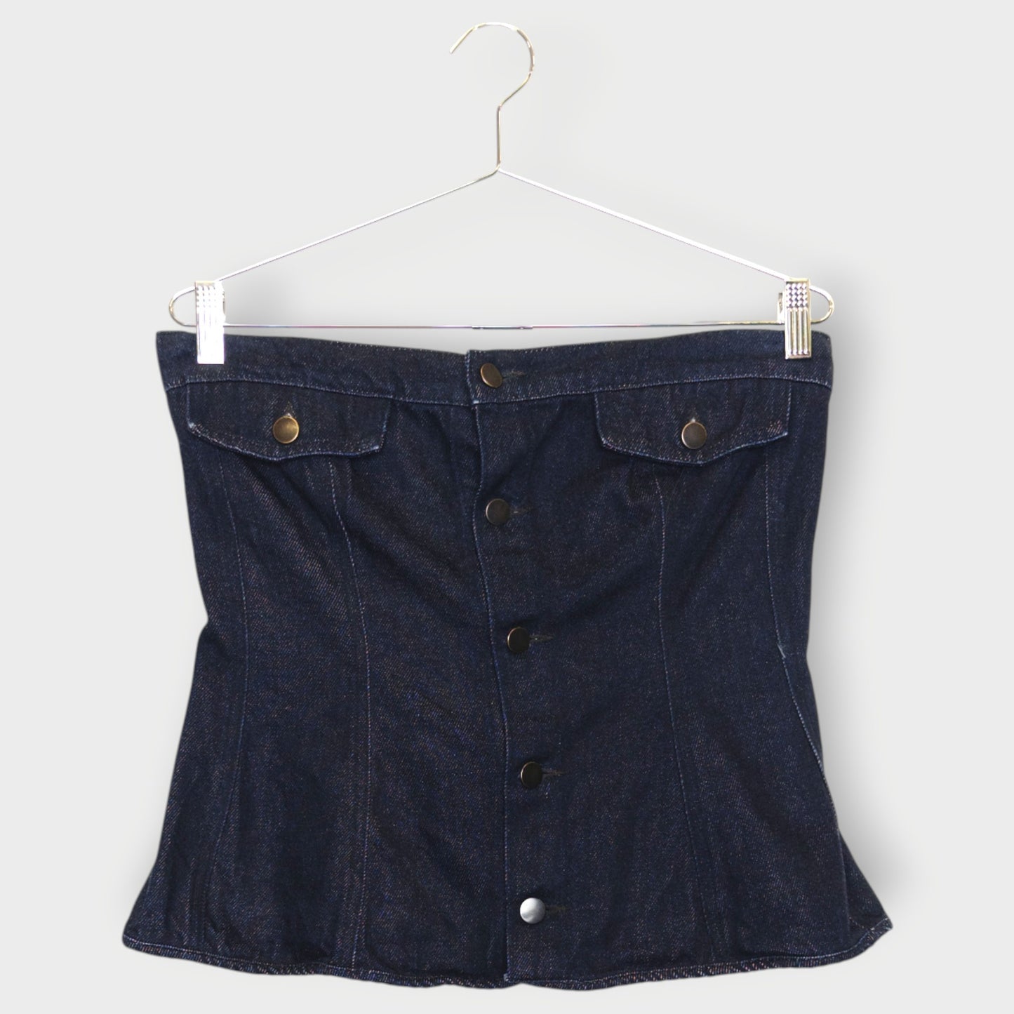 Denim Strapless Bustier Top