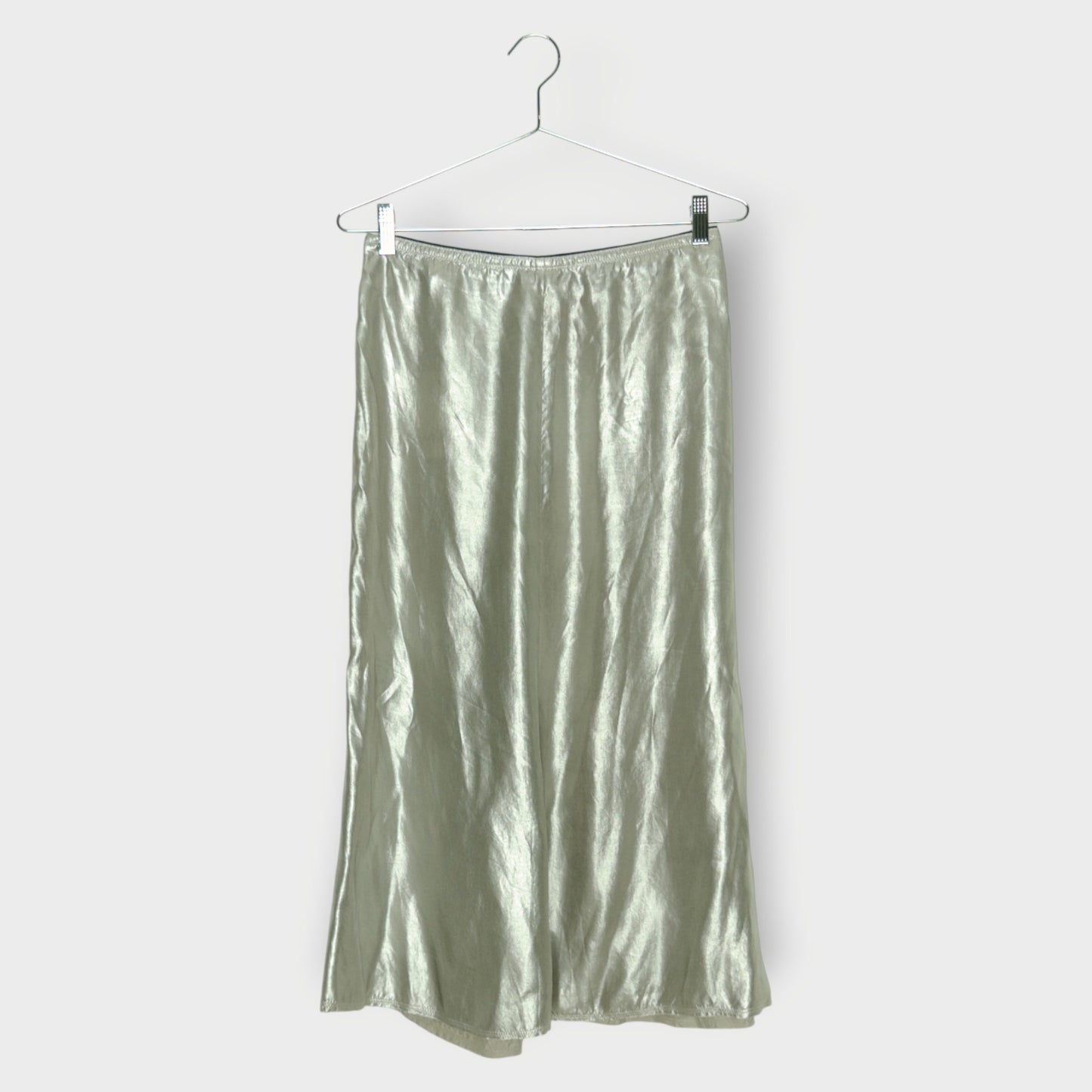 Raw Hem Midi Skirt