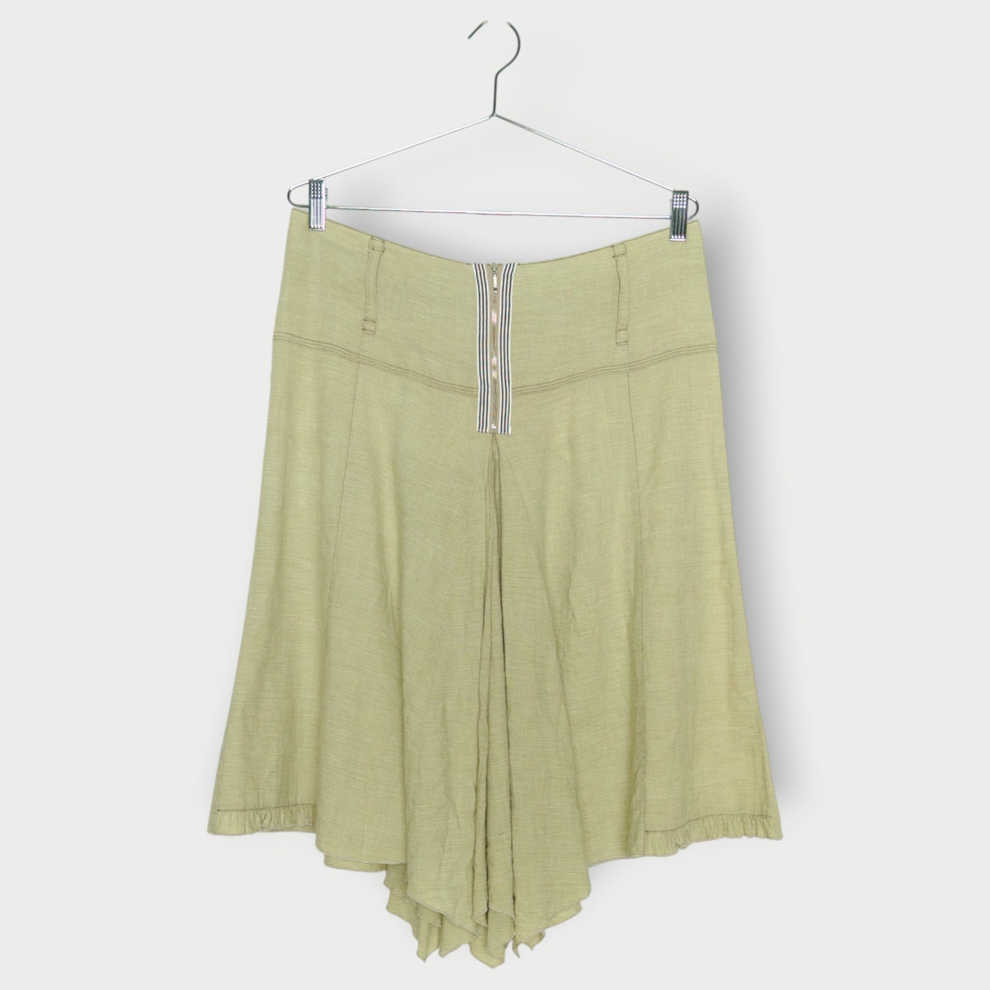 Zip Detail Asymmetrical Skirt