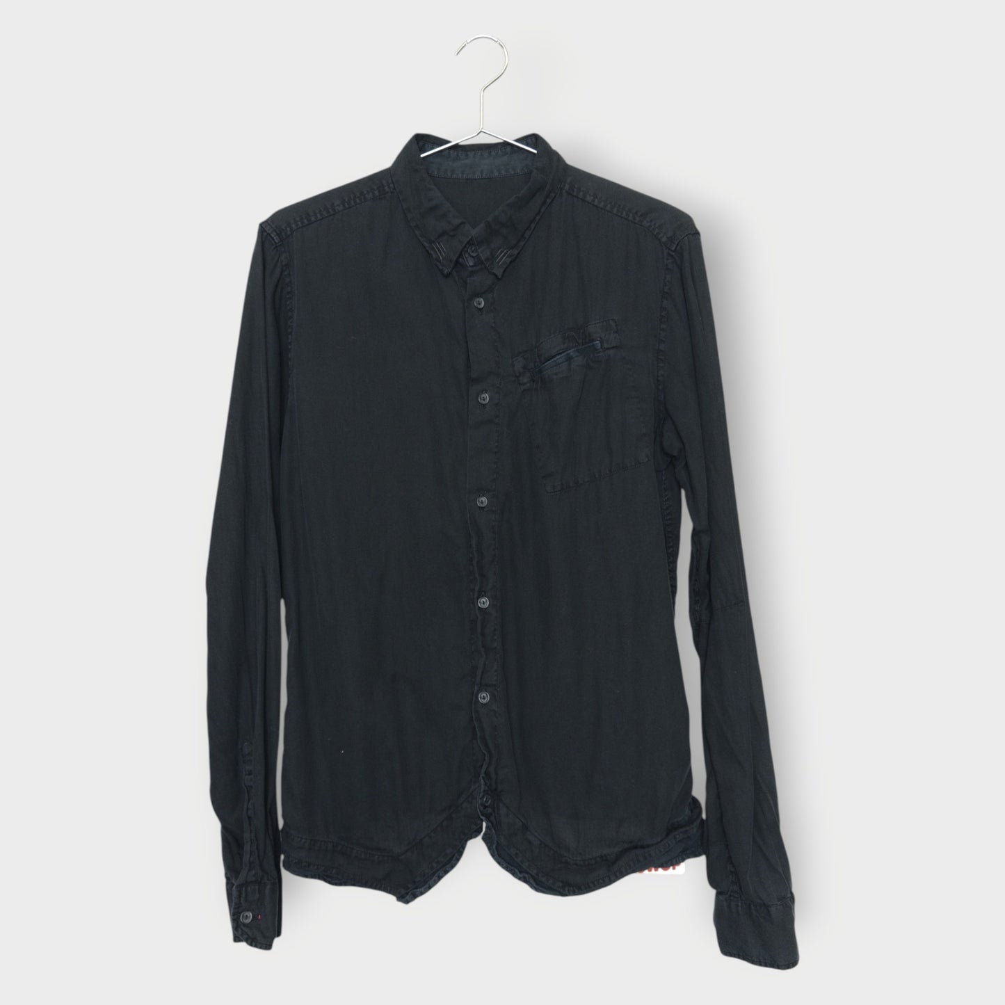 Ruffle Hem Collared Shirt