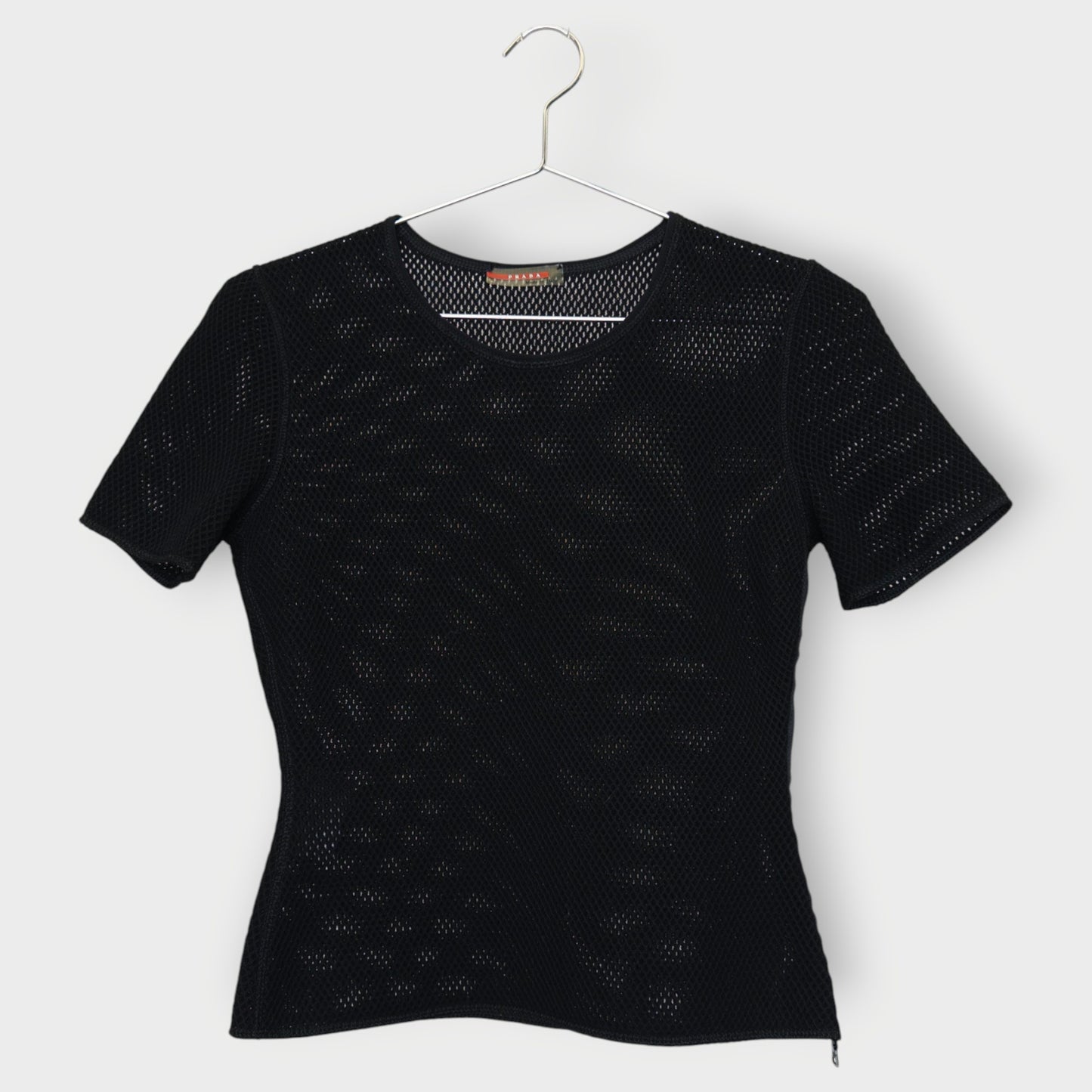 Knit Mesh Side Zip Top