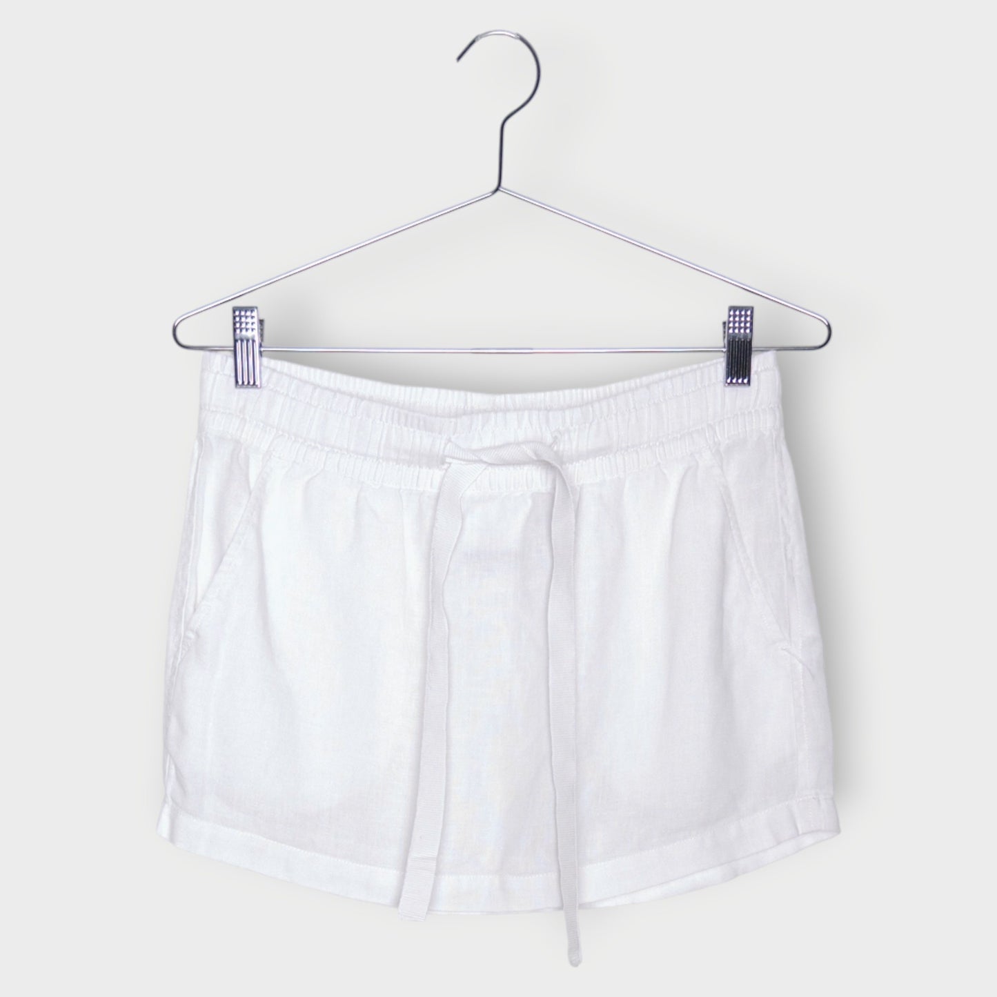 Linen Elastic Waist Mini Skirt