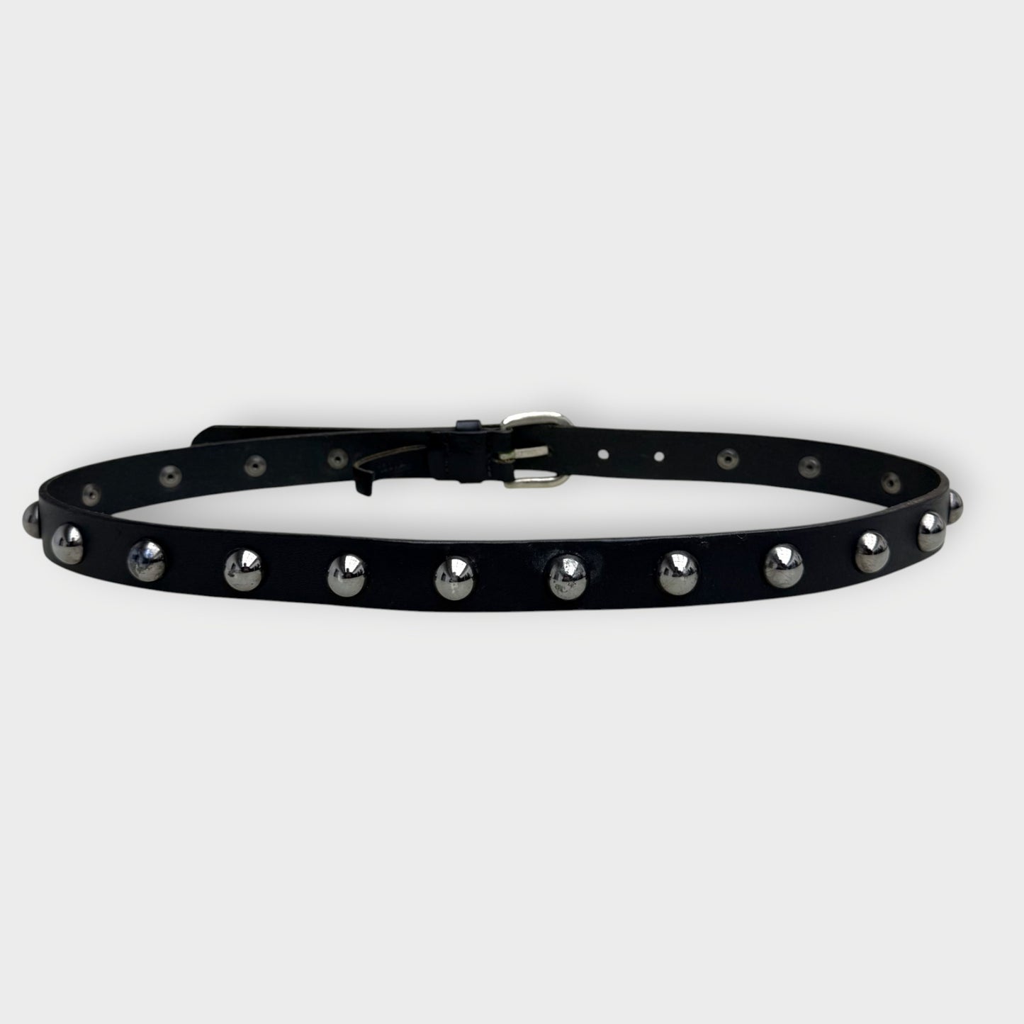 Leather Studded Thin Belt