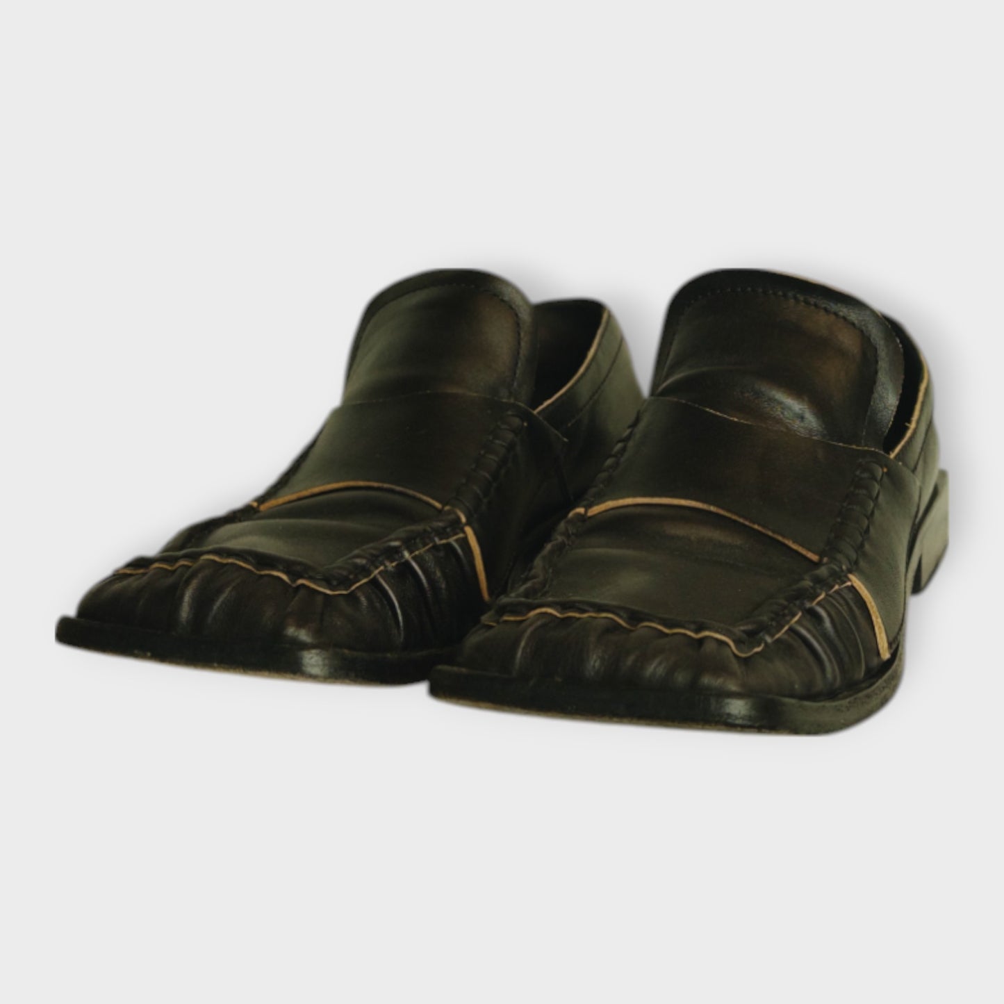 Black Square Toe Loafers