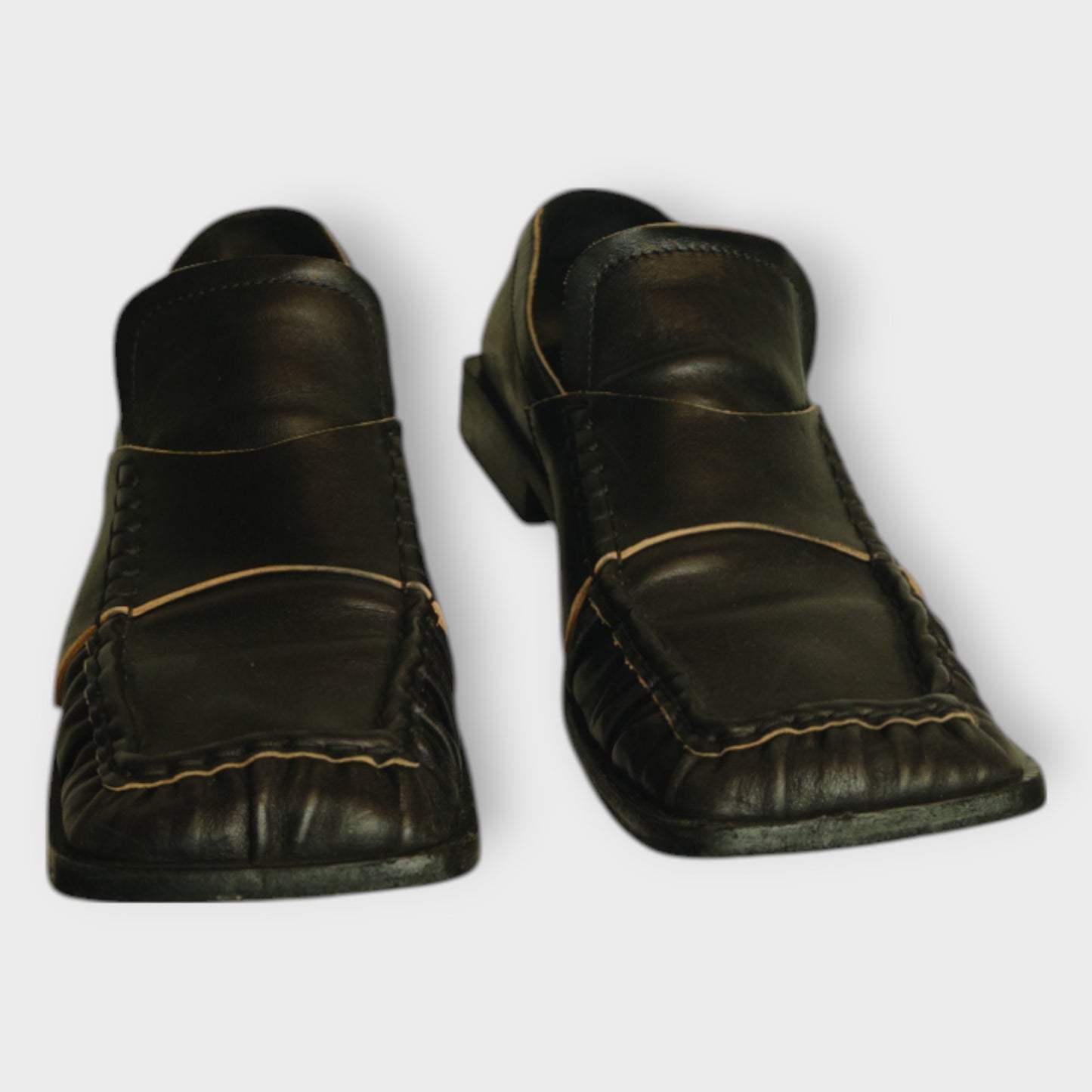 Black Square Toe Loafers