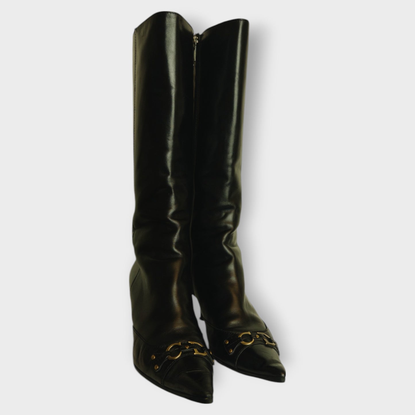 Leather CD Heeled Boots