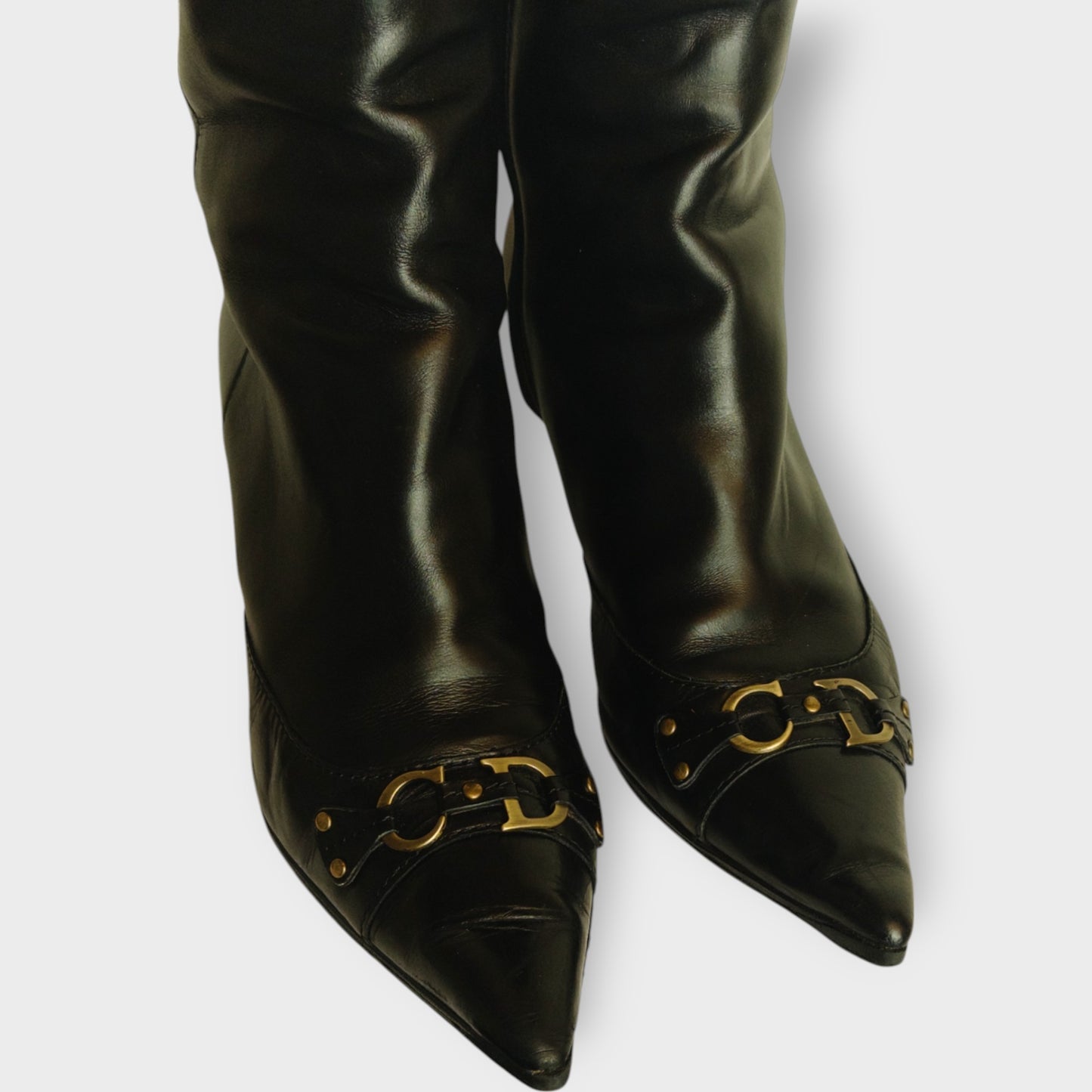 Leather CD Heeled Boots